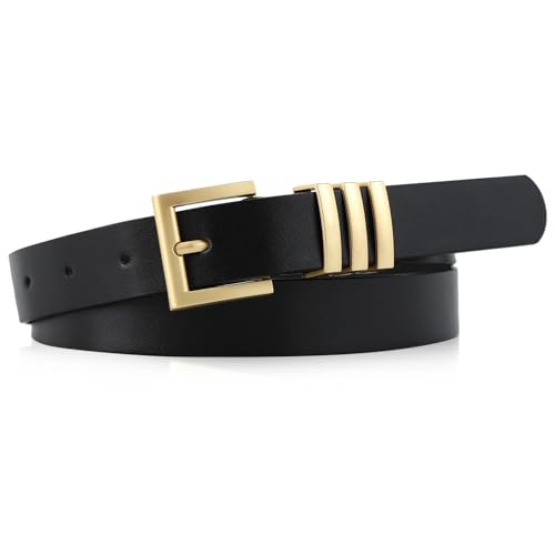 Women Trendy Leather Belt Casual Party Fashion Skinny Thin Belt for Jeans Pants Dress Belt