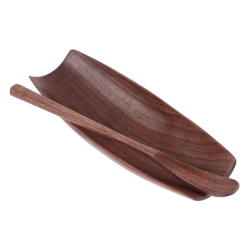 ABOOFAN Walnut Tea Scoop Tea Leaf Container Strainer Multi-functional for Ceremony Gongfu Utensil