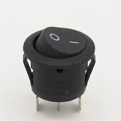Interrupteur à bascule rond noir SPDT en lot de 5 pour petits circuits