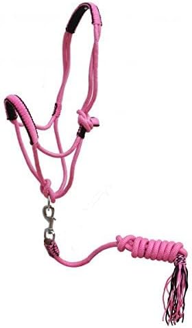 Showman Pony Braided Nylon Cowboy Knot Rope Halter w/Lead
