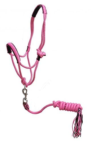 Licol en nylon poney Showman rose tressé style cowboy western