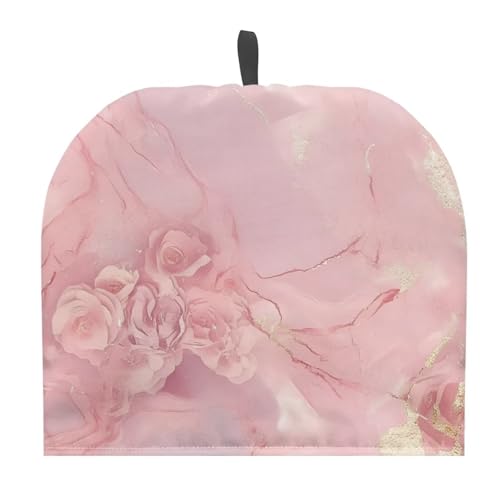 ASQVTIFE Pink Tea Pot Cover for Keeping Warm Rose Cozy for Teapot Tea Insulated Cosy for Kitchen Accessory Tea Pot Cosy for Keeping Warm Marble Teapot Cozy Tea Cozies Double Insulated Cofe Dust Cover