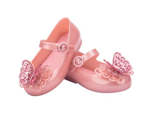 mini melissa Sweet Love Fly Mary Jane Jelly Shoes for Babies & Toddlers - Ballet Flats w/Butterfly Design & Adjustable Strap4