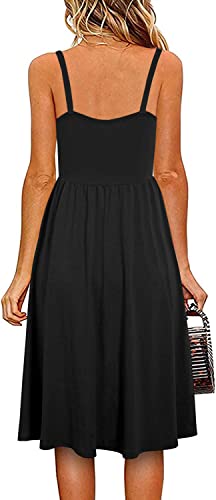 Soesdemo Summer Dresses for Women 2025 Floral Boho Sleeveless V Neck Spaghetti Strap A Line Casual Sundresses with Pockets3