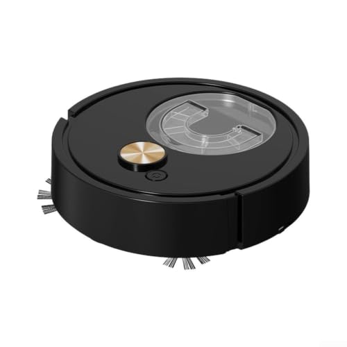 SMZhomeone Robot aspirador 3 en 1, trapeador de barrido con succión delgada, 5,4 cm, recargable por USB, para suelos duros, pelo de mascotas, limpieza silenciosa del hogar, color negro