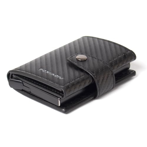 Slim Wallet for Men 1 ID Window with RFID Blocking, Minimalist Genuine Leather Mens Wallet, Credit Card Holder, Triple Fold