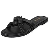 WONGXWAY Women Dressy Sandals Strappy Knotted Slide Sandals Cute Comfy Open Toe Slip On Sandals