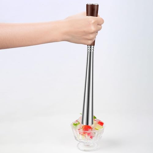 Cocktail muddler de acero inoxidable con mango de madera para mezclar frutas 6