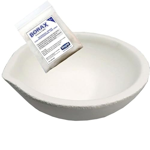 Ceramic Crucibles Melting Dish & Borax175 DWT Crucible Fused Silica Gold Silver