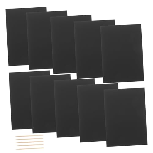 OSALADI 55Pcs Scratch Paper Art Set Black Scratching Drawing Paper with Pens for Creative DIY Projects Imaginative Fun and Parent Interaction