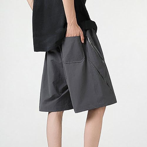 Men's Athletic Shorts Lace up Elastic Waist Workout Sweatpant Plus Size Fashion Breathable Loose Comfy Crop Pants3