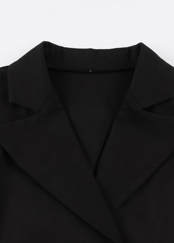 Nihsatin Women Double Breasted Victorian Steampunk Blazer Coat Jacket with Lace Hem3