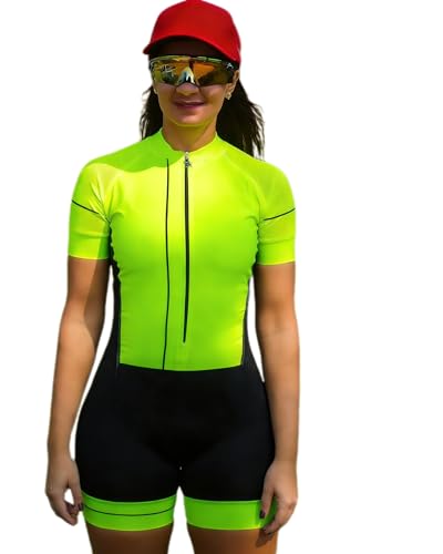 Combinaison de cyclisme une pièce femme manches courtes maillot cuissard