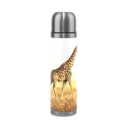 Jirafa Botella de agua de acero inoxidable con aislamiento al vacío Termo de 500 ml de viaje Sport Tea Coffee Beber…