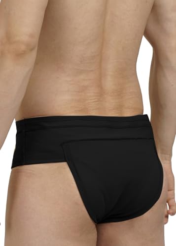 Image of Inguinal Hernia Supporter |HIGH COMPRESSION || Hook & Loop Closure || Scrotum Support || Gym & Daily Use Supporter || Relieve Pain and Swelling || Stretchable || Cotton-Lycra Fabric || Breathable Cotton-Lycra (Black, S)