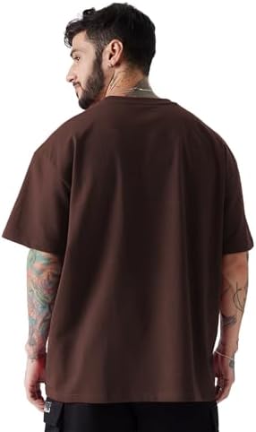 LEOTUDE Men's Cottonblend Oversized Half Sleeve Round Neck Tshirt