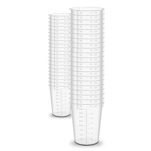 25 Pack, RE-GEN 400ml Plastic Multi-Purpose Graduated Liquid Mixing Measuring Cups Pots, Ideal for Kitchen Cooking, DIY - Image 2