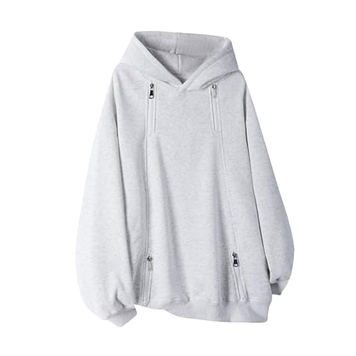 Men's Long Sleeve Hoodie Comfy Pullover Sweatshirt with Zipper Pockets Fall Y2K Fashion Outfit Streetwear