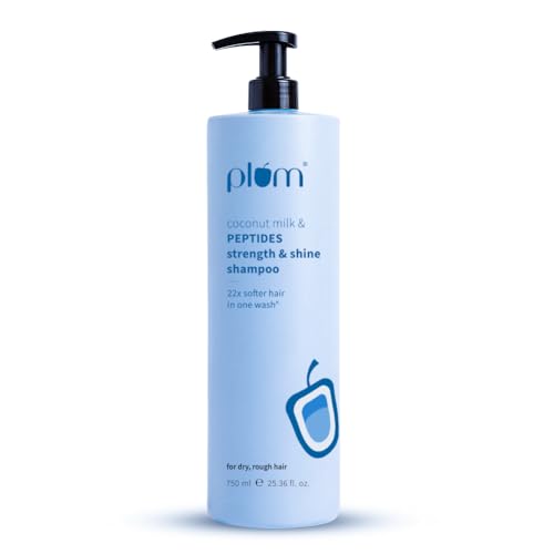 Image of Plum Coconut Milk & Peptides Strength & Shine Shampoo 750ml | 22X Smoother Hair | With Coconut Milk & Pea Peptide | Smoothening & Strengthening | Paraben-Free, 100% Vegan.