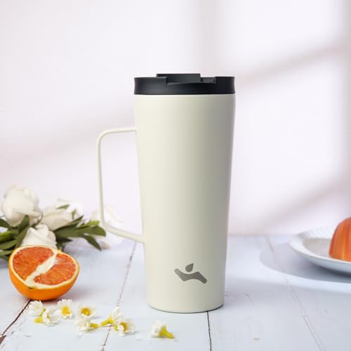 Image of Konokyo 22 oz Insulated Tumbler with Handle & Straw, Stainless Steel Mug