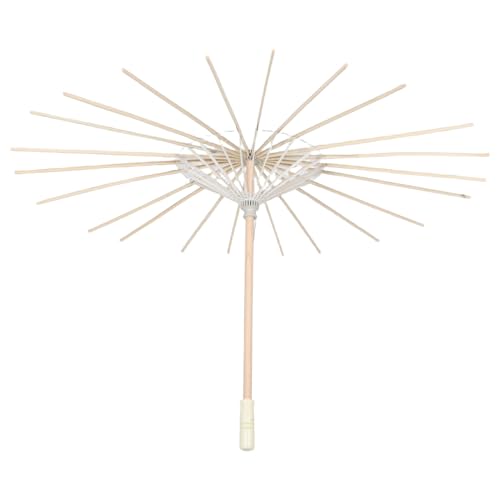 LIFKOME Classical Bamboo Paper Umbrella Frame for DIY Projects Stable Oiled Bamboo Umbrella Bones Traditional Parasol Holder for Stage Props Photography and Home Decor