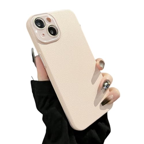 Coque antichoc pour iPhone 14 Pro - Finition cuir mat ENILSA rose contre les chutes