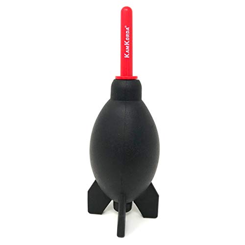 KamKorda Pompetta ad aria per la pulizia di fotocamere digitali, analogiche e reflex, obiettivi per fotocamera ed elettronica sensibile, colore nero