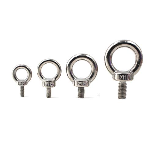 Image of M4 Eye Bolt 304 Stainless Steel Heavy Duty Lifting Ring Bolt Screws Pack of 20