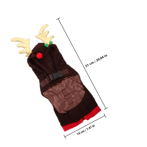 Disfraz de Navidad para perro color café talla M miniatura 2