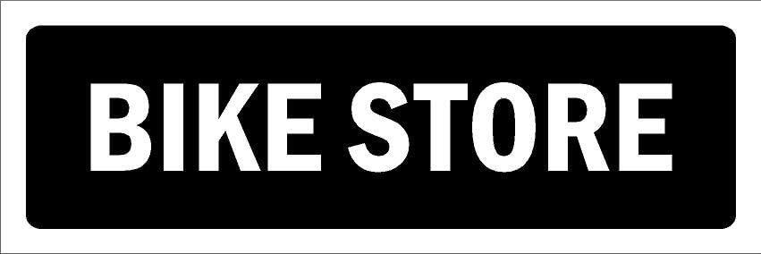Bike store, black - 1mm flexible Plastic sign (450mm x 150mm)