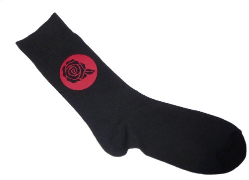 Red Rose Silhouette Socks, Great Novelty Gift Socks