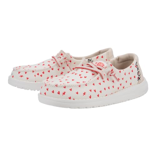 Image of HEYDUDE Kids Wendy Heart (Little Kid /Big Kid) - Shoes for Kids - Textile Upper Lining Insole and Outsole