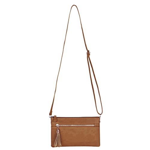 Image of Solene Women's Lightweight Multi Compartment Wristlet Clutch Wallet Crossbody Bag