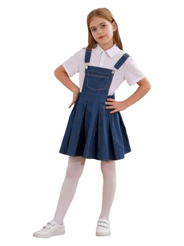 CHICTRY Kids Girls Denim Overall Dress Strap Suspender Skirt Bib Adjustable Strap Jumper School Uniform Dress3