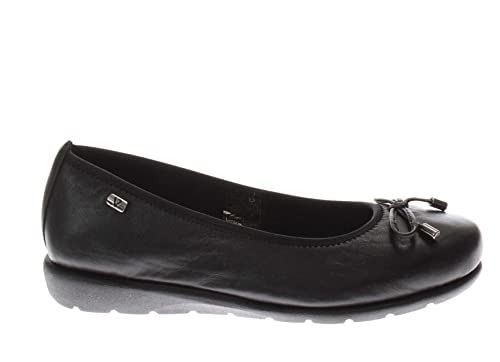 Ballerina Valleverde nappa nera 38 chaussure plate cuir souple femme noire
