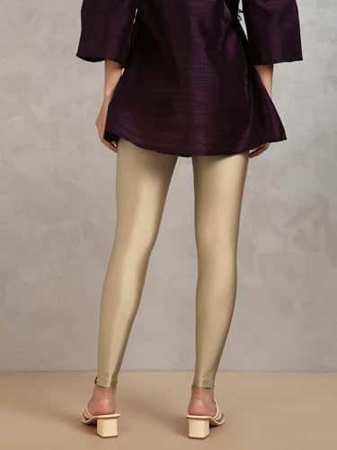 Image of TWIN BIRDS Shimmer Leggings for Women | Shiny Stretch Ethnic Wear Pants