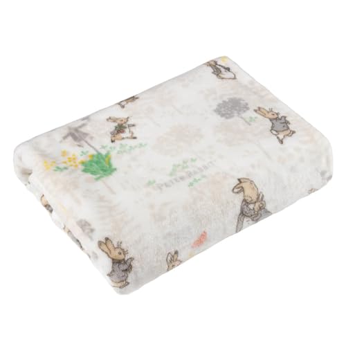 Peter Rabbit Classic Fleece Throw Soft Cosy Storybook Motif Plush Blanket (Multicolour 130x150cm)