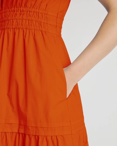 Women's Tiered Cotton Short Sleeve Maxi Dress Swing A Line Loose Flowy Long Dress4