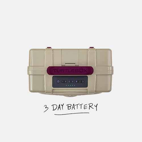 Image of Turtlebox Original Gen 3: Portable Outdoor Bluetooth Speaker - Ultra-Loud (120dB), Waterproof (IP67), Rugged, Impact-Resistant, 3-Day Battery | Party Mode: Unlimited Pairing Stereo, Tan /Maroon