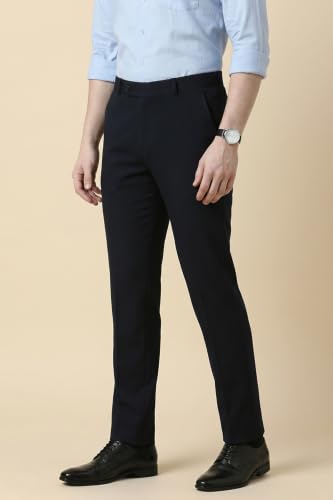 Image of Peter England Men's Premium Formal Stretchable Knit Super Slim Fit Trouser | Comfort Lycra | 360-Degree Stretch
