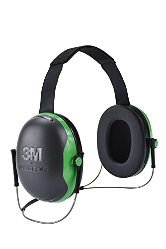 3M PELTOR Orejeras, 26 dB, Verde, Banda para el cuello, X1B