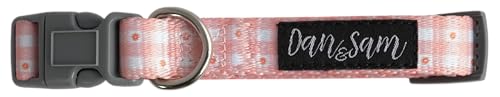 Dan & Sam Daisy Picnic Dog Collar, Medium - Durable Adjustable Pet Collar, Comfortable Fit, Sturdy Buckle - Stylish Design, Easy to Clean - Ideal for Secure Outdoor Adventures