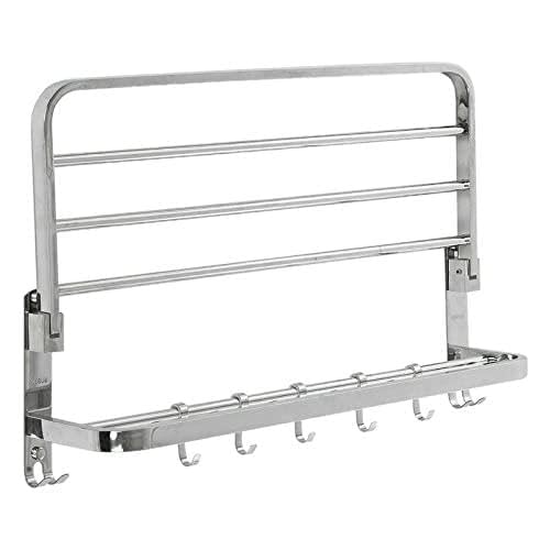 baño Ducha Estanteria Steel Punch-Free Dobling Movible Toalla de baño Estante de acero pulido Toalla Toalla Toalla Soporte de Rack Canasta Titular Estantes Cesta para Ducha Organizador ( Color : 70cm