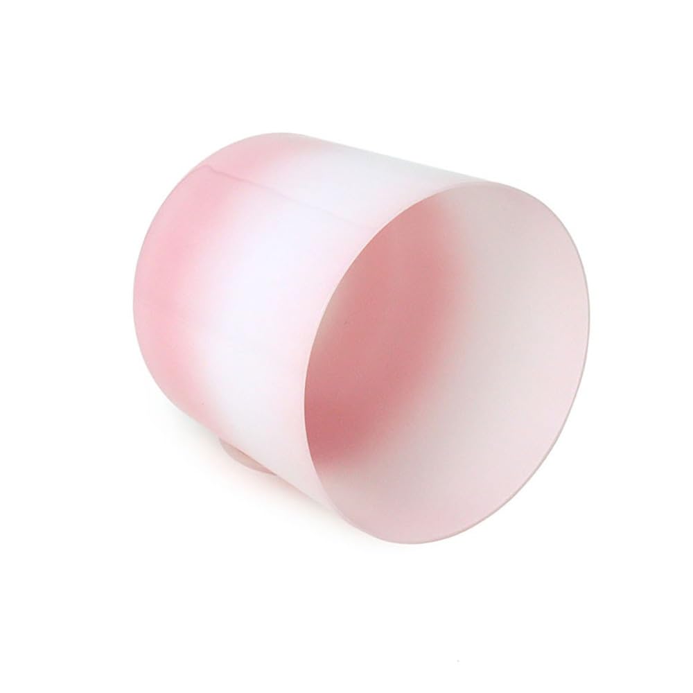 6 Zoll Alchemistische Kristallschale Rosa Weiß Klangschale für Chakra Geschenk für Yoga Meditation und Klangheilung mit Gratis Acryl Schlagzeug und O-Ringe (G Note)