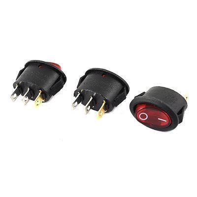 Commutateur 6A 250VAC SPDT I/O rouge interrupteur à bascule 3 broches lot de 3 pour circuits