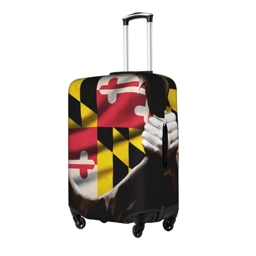 Travel Luggage Cover Vintage Torn Broken Maryland Flag Fashion Washable Baggage Suitcase Protector Fit For Luggage X-Large2