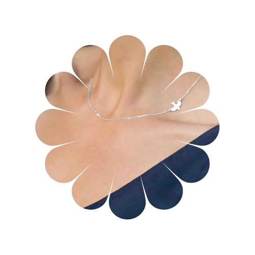 Yienate Delicado collar de paloma de la paz, gargantilla de cadena de plata, colgante de paloma, joyería para mujeres y niñas