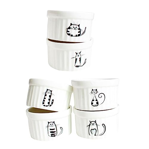 MUELODSIC 可愛い猫柄セラミック小鉢 滑り止め底付き 耐熱デザートボウル 調味料やスナックに キッチン多用途皿