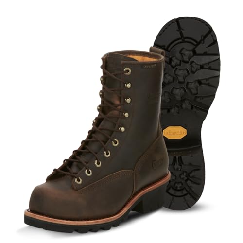 Chippewa Paladin 8' Waterproof Insulated Steel Toe Logger Boot, Men's Work Boot, Electrical Hazard, Oil & Slip Resistant, Bay Apache - 13 M