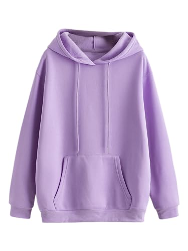 SheIn Women's Basic Long Sleeve Pullover Drawstring Hoodie SheIn Women's Basic Long Sleeve Pullover Drawstring Hoodie
